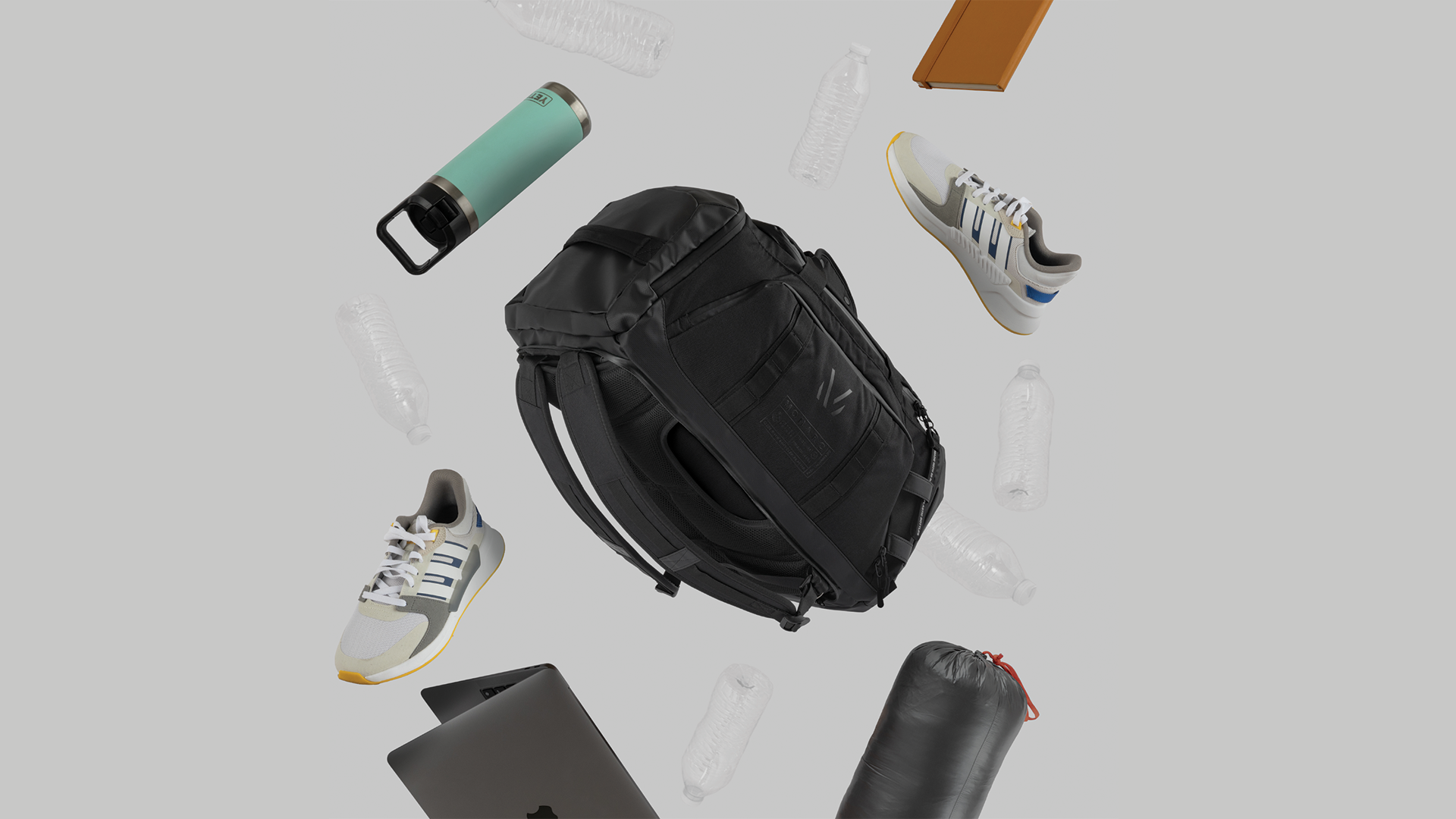 Monarc duffel backpack floating around travel accessories